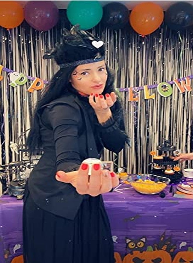 Oojami Serves 24 Complete Party Pack Cute Halloween Cats Monsters and Ghosts Includes Plates Cups Napkins Table Cover Balloons Picks Curtains Banner Halloween Party Decorations Halloween Party Supplies - Image 5